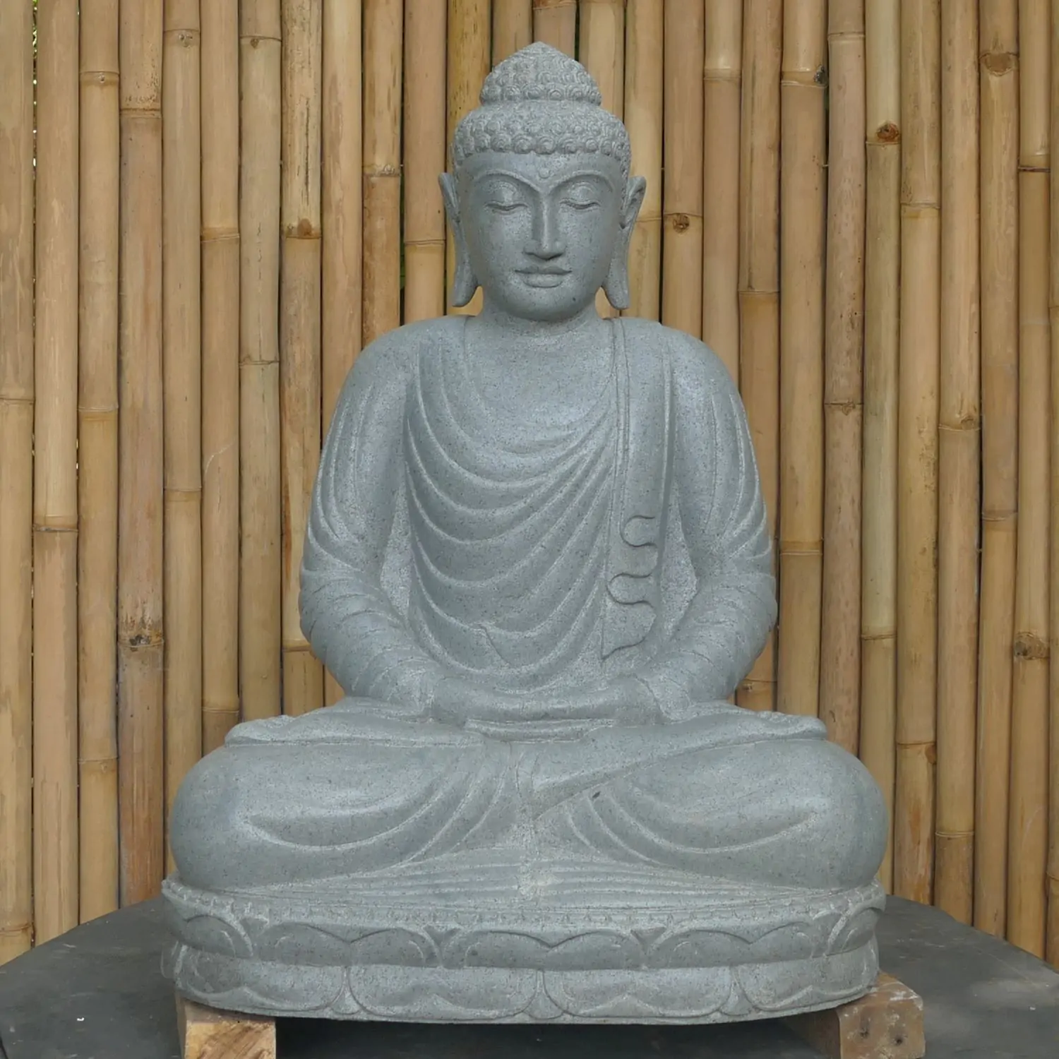  Product image 1 of the product “Seated Buddha made of Riverstone in Dhyana position - gesture of meditation, H. 80cm. ”
